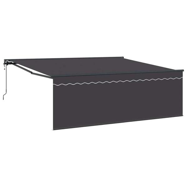 Einziehbare Markise Grau 400 × 300 cm Aluminium, Stoff