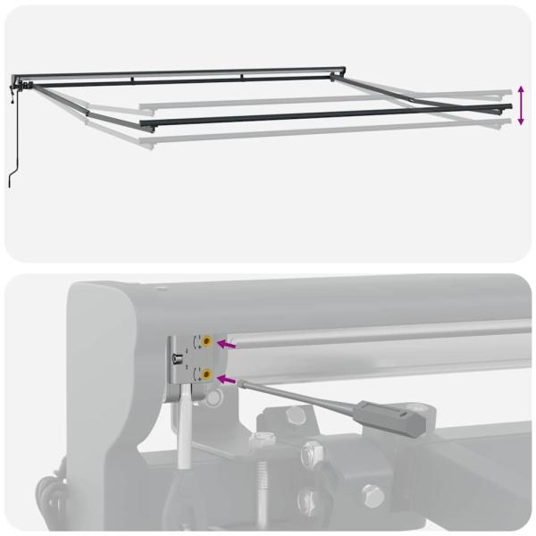 Einziehbare Markise Grau 400 × 300 cm Aluminium, Stoff