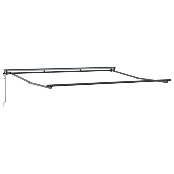 Einziehbare Markise Grau 400 × 300 cm Aluminium, Stoff