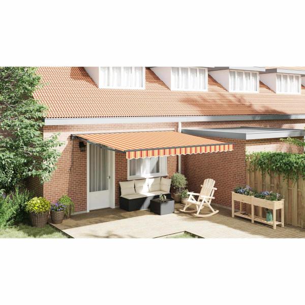 Einziehbare Markise Gelb und Orange 400x300 cm Polyester