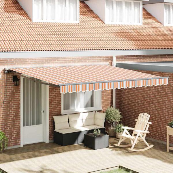 ARDEBO.de - Einziehbare Markise Marineblau 400x300 cm Metall und Stoff