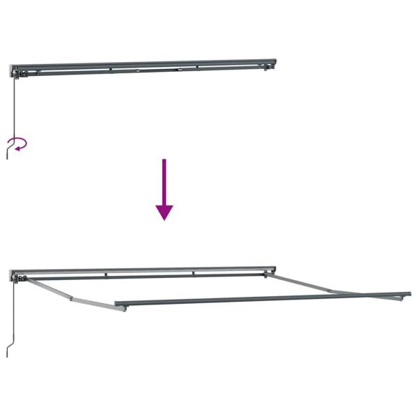 Einziehbare Markise Schwarz 400x300 cm Aluminium und Polyester