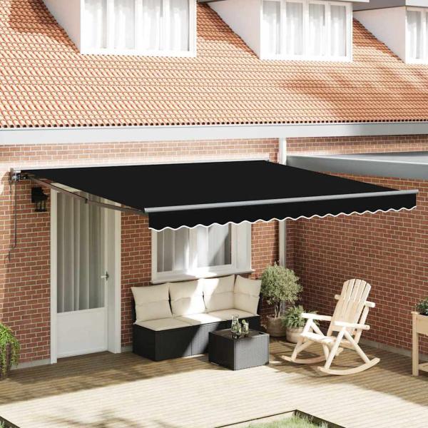 ARDEBO.de - Einziehbare Markise Schwarz 400x300 cm
