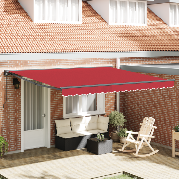 Einziehbare Markise Rot 400x300 cm