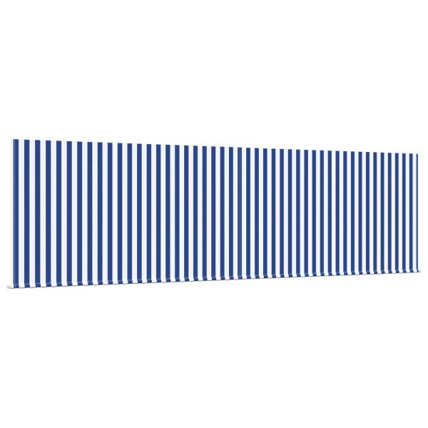 Einziehbare Markise Blau und Weiß Anthrazit 450 × 300 cm