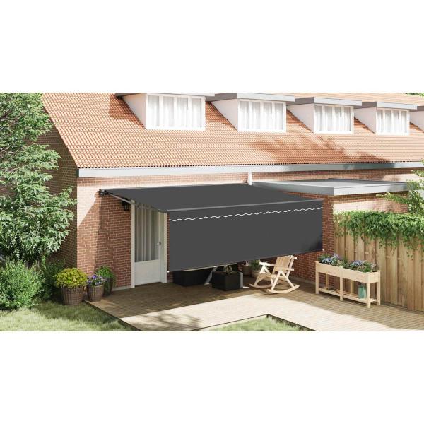 Einziehbare Markise Anthrazit Grau 450 × 300 cm