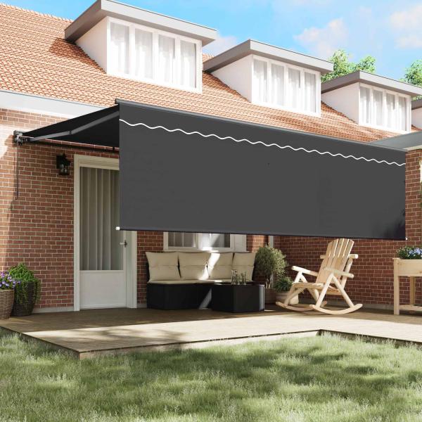 Einziehbare Markise Anthrazit Grau 450 × 300 cm
