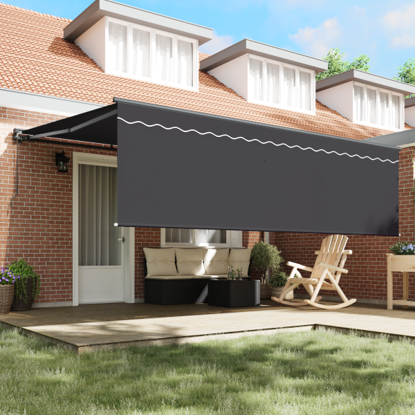 Einziehbare Markise Anthrazit Grau 450 × 300 cm