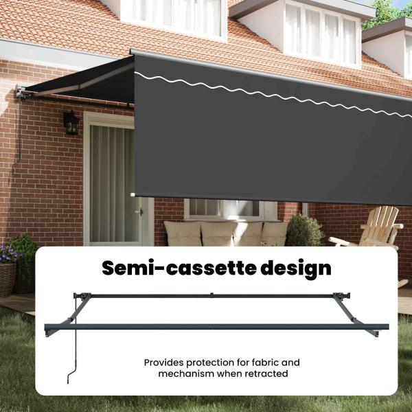 Einziehbare Markise Anthrazit Grau 450 × 300 cm
