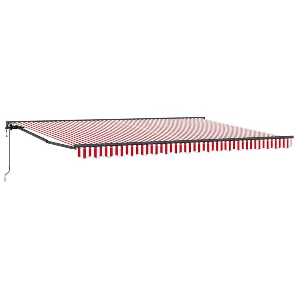 Einziehbare Markise Rot und weiße Streifen 450x300 cm