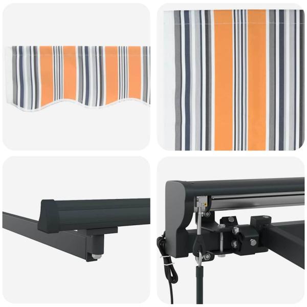 Einziehbare Markise Marineblau 450x300 cm Aluminium und Stoff
