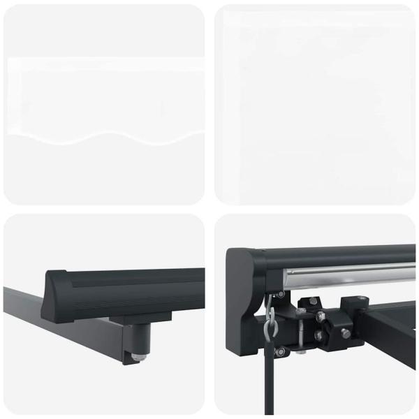 Einziehbare Markise Weiß 450x300 cm Polyester und Metall