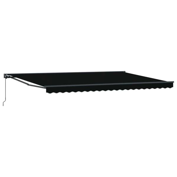 Einziehbare Markise Schwarz 500x300 cm Polyester und Aluminium