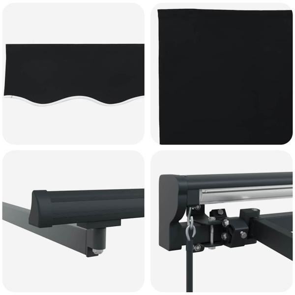 Einziehbare Markise Schwarz 500x300 cm Polyester und Aluminium