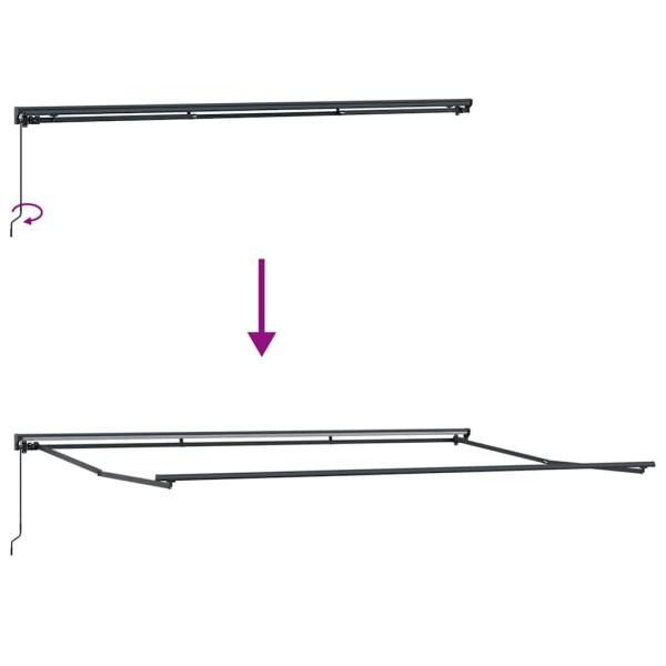 Einziehbare Markise Schwarz 500x300 cm Polyester und Aluminium