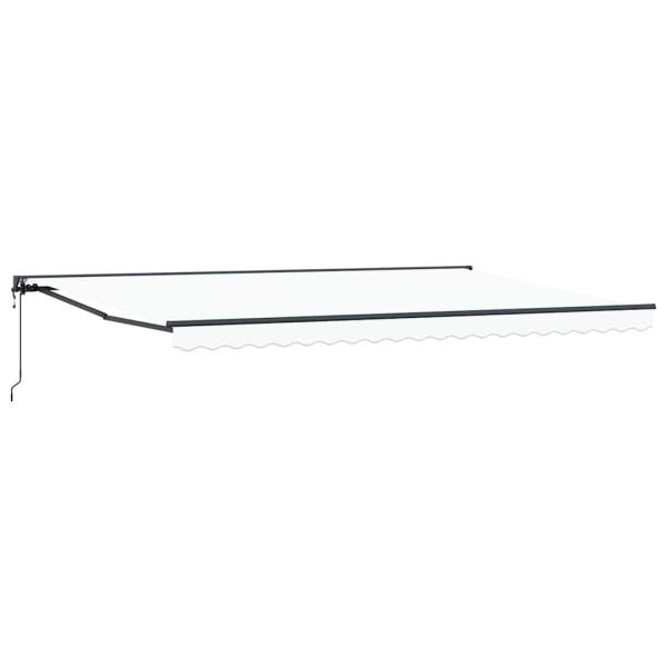 Einziehbare Markise Weiß 500x300 cm Stoff und Aluminium