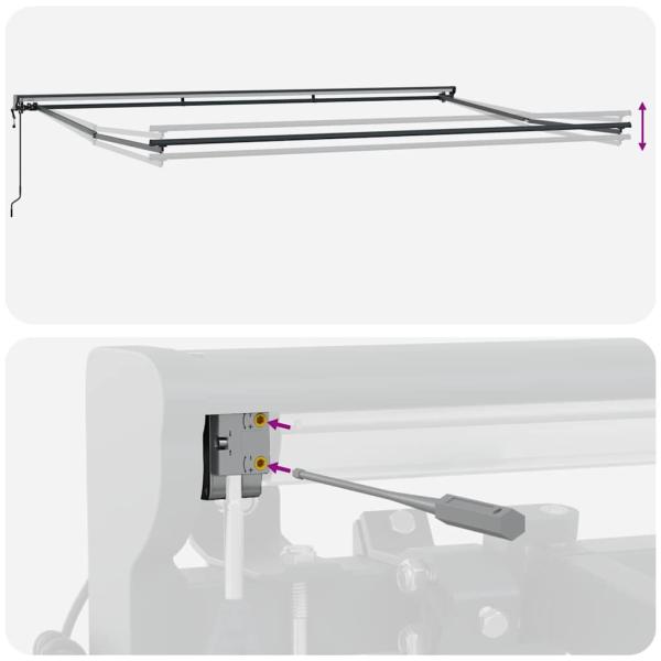 Einziehbare Markise Weiß 500x300 cm Stoff und Aluminium