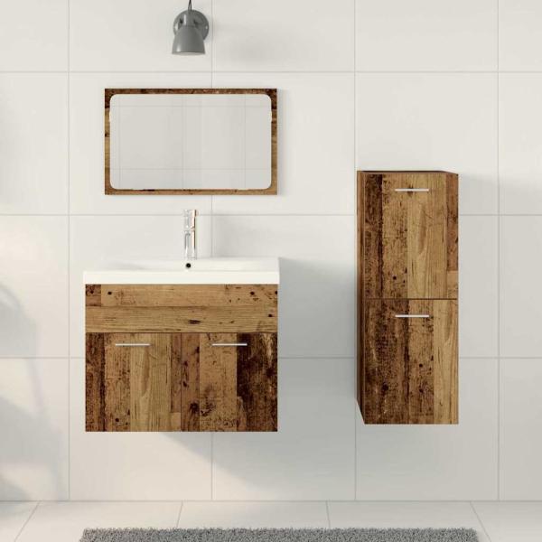 Sets Sonstiges 3 pcs Altes Holz 30 x 30 x 80 cm Holzwerkstoff