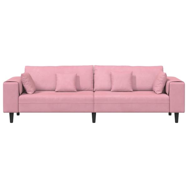 Samt Sofa mit Kissen mit Kissen Rosa 209 cm Samt