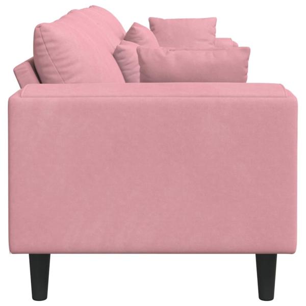 Samt Sofa mit Kissen mit Kissen Rosa 209 cm Samt
