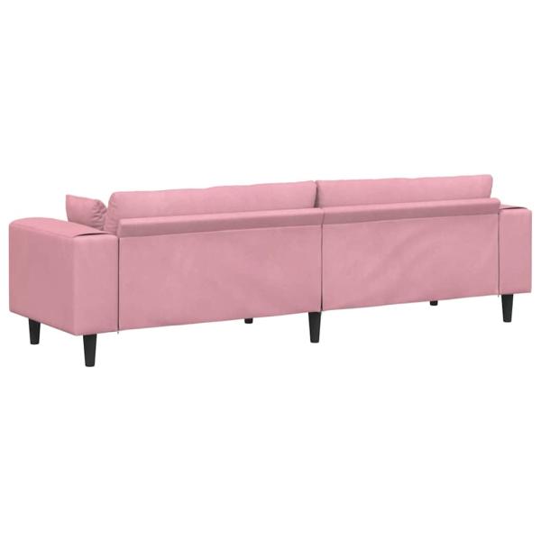 Samt Sofa mit Kissen mit Kissen Rosa 209 cm Samt