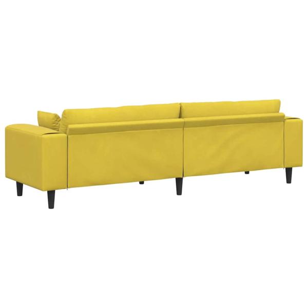 Samt Sofa mit Kissen mit Kissen Gelb 210 cm Samt