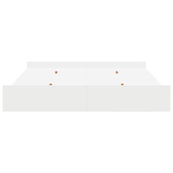 Bett mit Stauraum Weiß 200 x 200 cm Wuchsplatte und Spanplatte