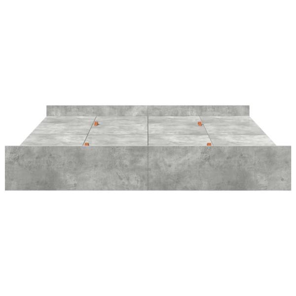 Bett mit Stauraum mit Schubladen mit Kopfteil mit Speicher Betongrau 200 x 200 cm