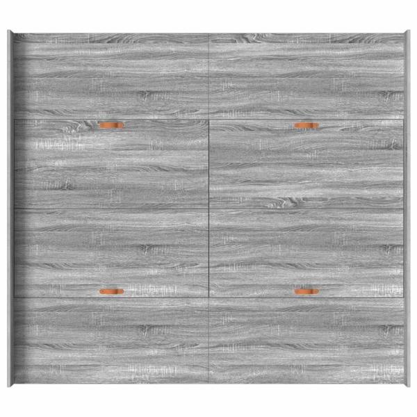 Bett mit Stauraum mit Schubladen mit Kopfteil mit Speicher Grau Sonoma 200 x 200 cm