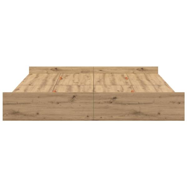 Bett mit Stauraum Eiche handwerklich 200 x 200 cm