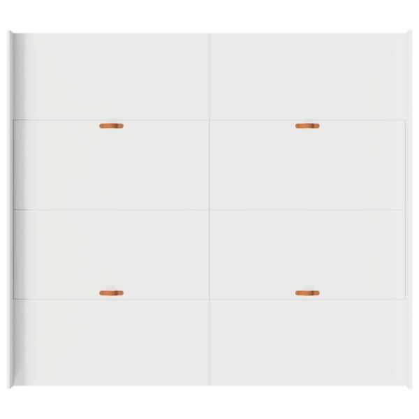 Bett mit Stauraum Weiß 180 x 200 cm Wuchsplatte und Spanplatte
