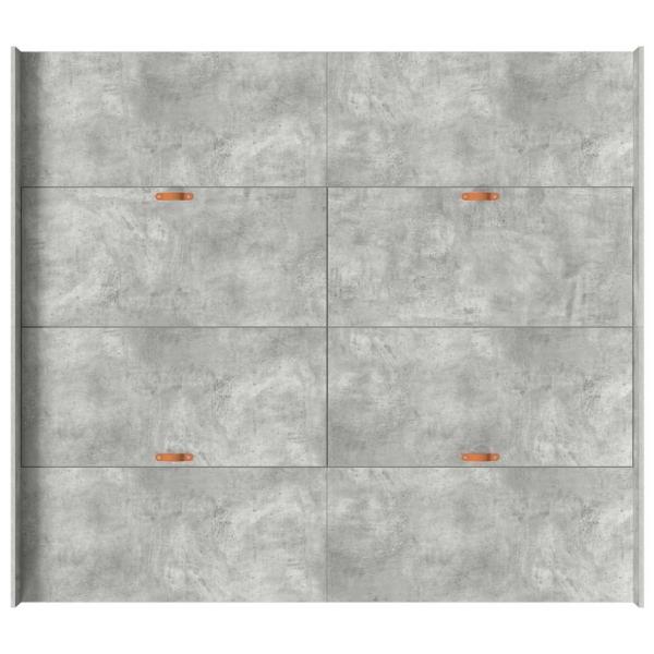 Bett mit Stauraum mit Schubladen mit Kopfteil mit Speicher Betongrau 180 x 200 cm