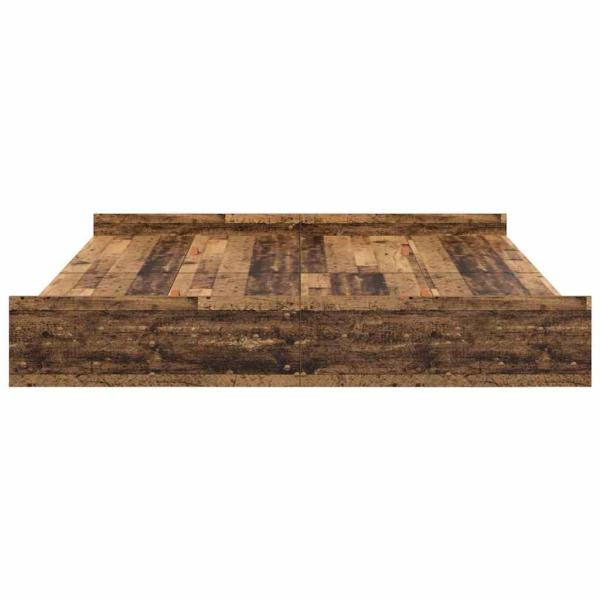 Bett mit Stauraum mit Schubladen mit Kopfteil mit Speicher Altholz 180 x 200 cm
