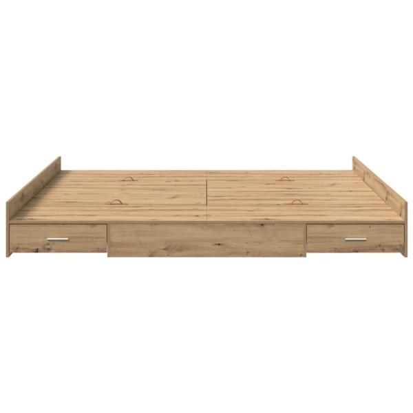 Bett mit Stauraum Eiche handwerklich 180 x 200 cm