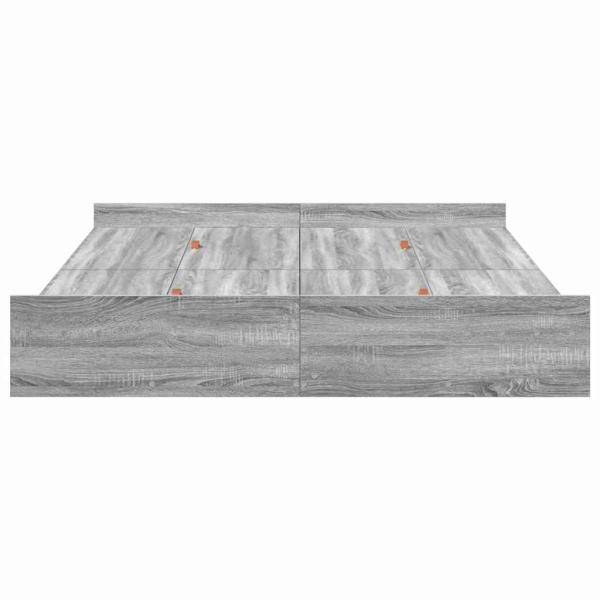 Bett mit Stauraum mit Schubladen mit Kopfteil mit Speicher Grau Sonoma 160 x 200 cm