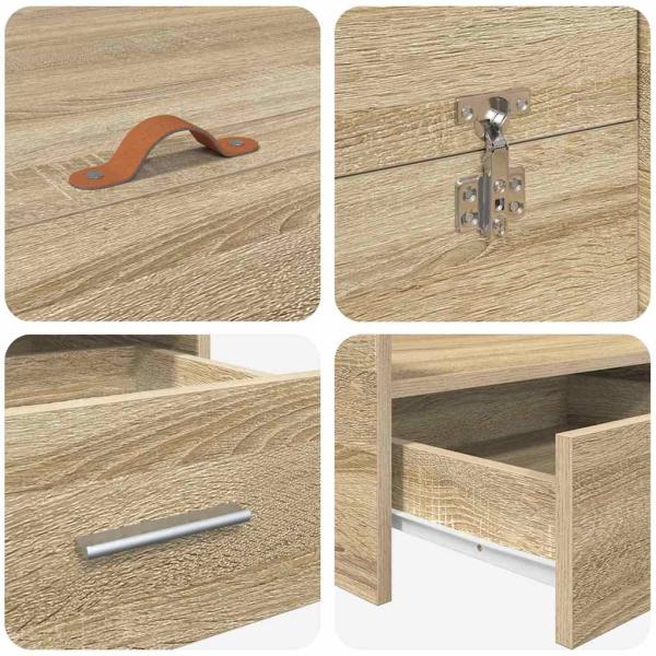 Bett mit Stauraum mit Schubladen mit Kopfteil mit Speicher Sonoma Eiche 150 x 200 cm