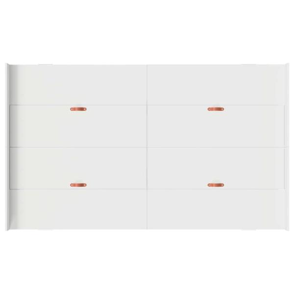 Bett mit Stauraum mit Schubladen mit Kopfteil mit Speicher Weiß 120 x 200 cm Holz