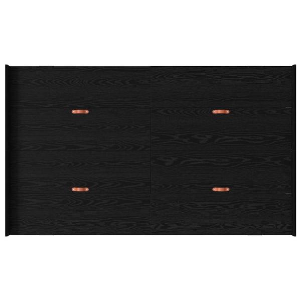 Bett mit Stauraum Schwarze Eiche 120 x 200 cm Holz