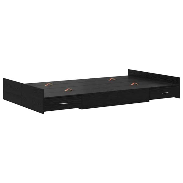 Bett mit Stauraum Schwarze Eiche 120 x 200 cm Holz