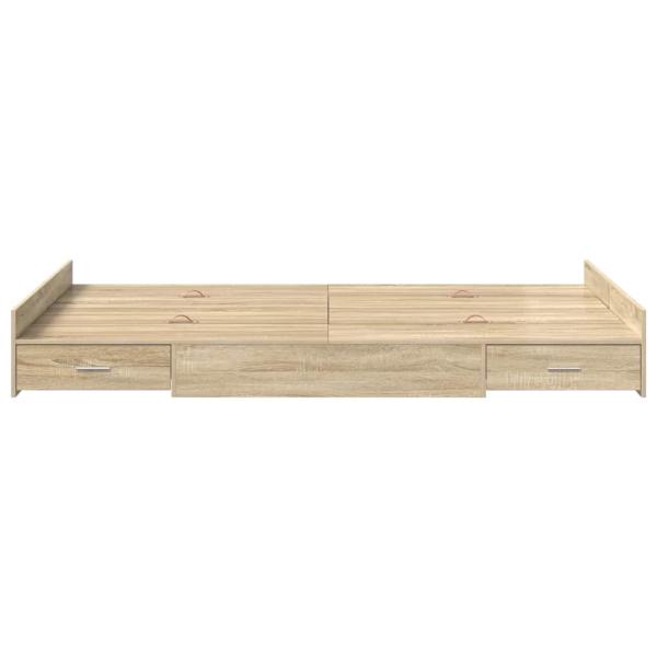 Bett mit Stauraum Sonoma Eiche 120 x 200 cm Holzwerkstoff
