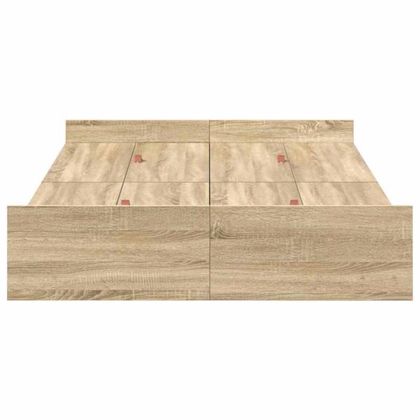 Bett mit Stauraum Sonoma Eiche 120 x 200 cm Holzwerkstoff