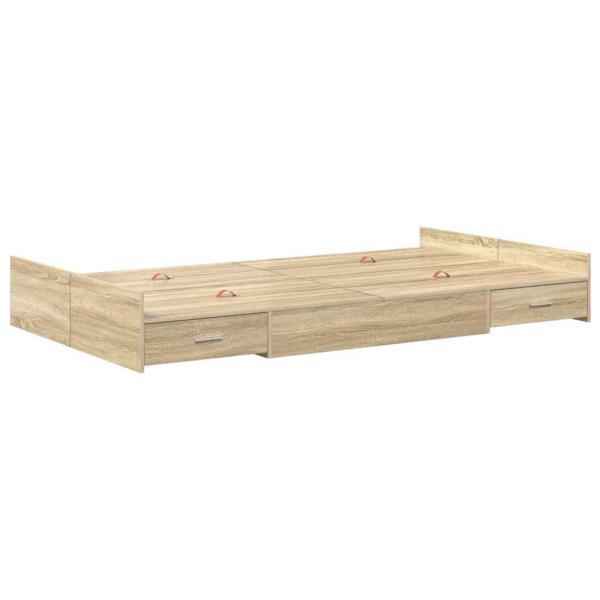 Bett mit Stauraum Sonoma Eiche 120 x 200 cm Holzwerkstoff