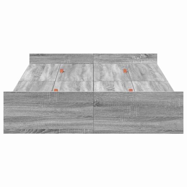 Bett mit Stauraum Grau Sonoma 120 x 200 cm Melaminplatte