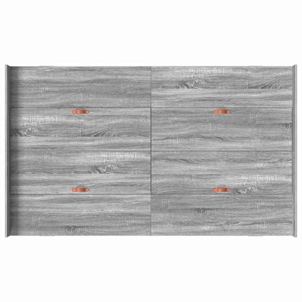 Bett mit Stauraum Grau Sonoma 120 x 200 cm Melaminplatte