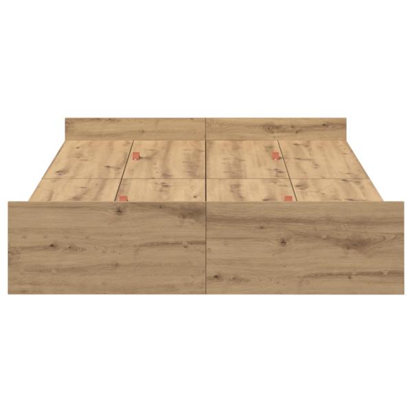Bett mit Stauraum Eiche handwerklich 120 x 200 cm Melamin