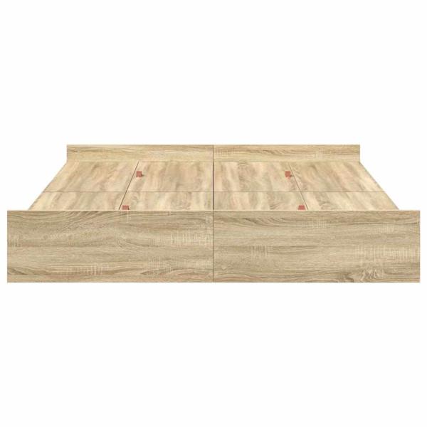 Bett mit Stauraum Sonoma Eiche 140 x 190 cm Melamin
