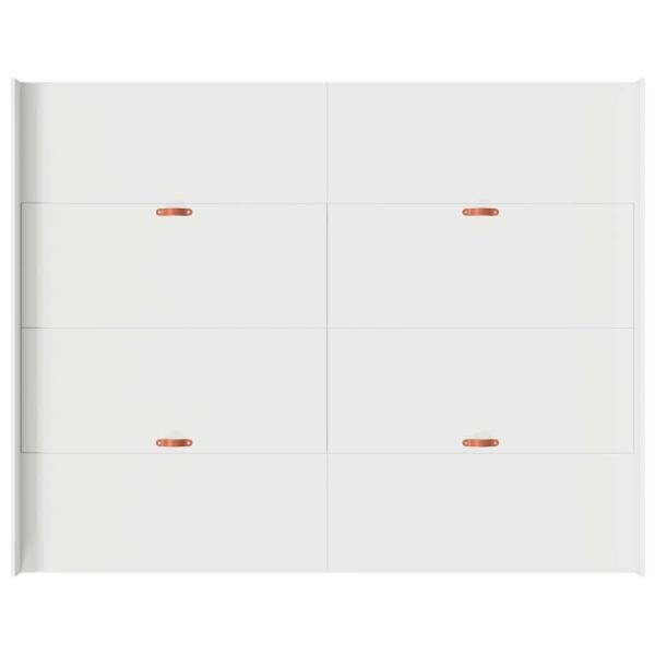 Bett mit Stauraum mit Schubladen mit Kopfteil mit Speicher Weiß 135 x 190 cm Spanplatte