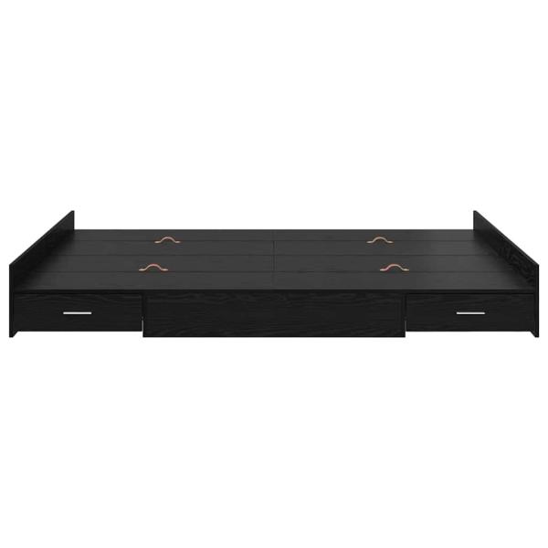 Bett mit Stauraum Schwarze Eiche 135 x 190 cm Melamin
