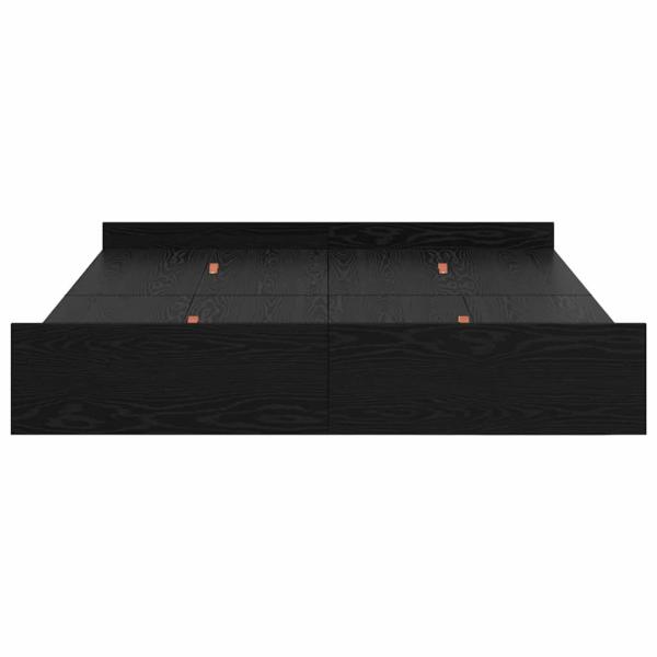 Bett mit Stauraum Schwarze Eiche 135 x 190 cm Melamin