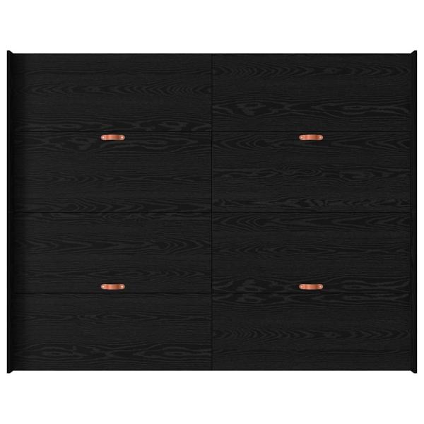 Bett mit Stauraum Schwarze Eiche 135 x 190 cm Melamin